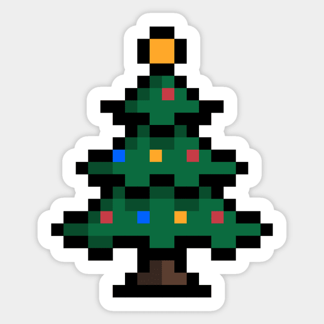 Cute pixel christmas tree Sticker by Pixelo